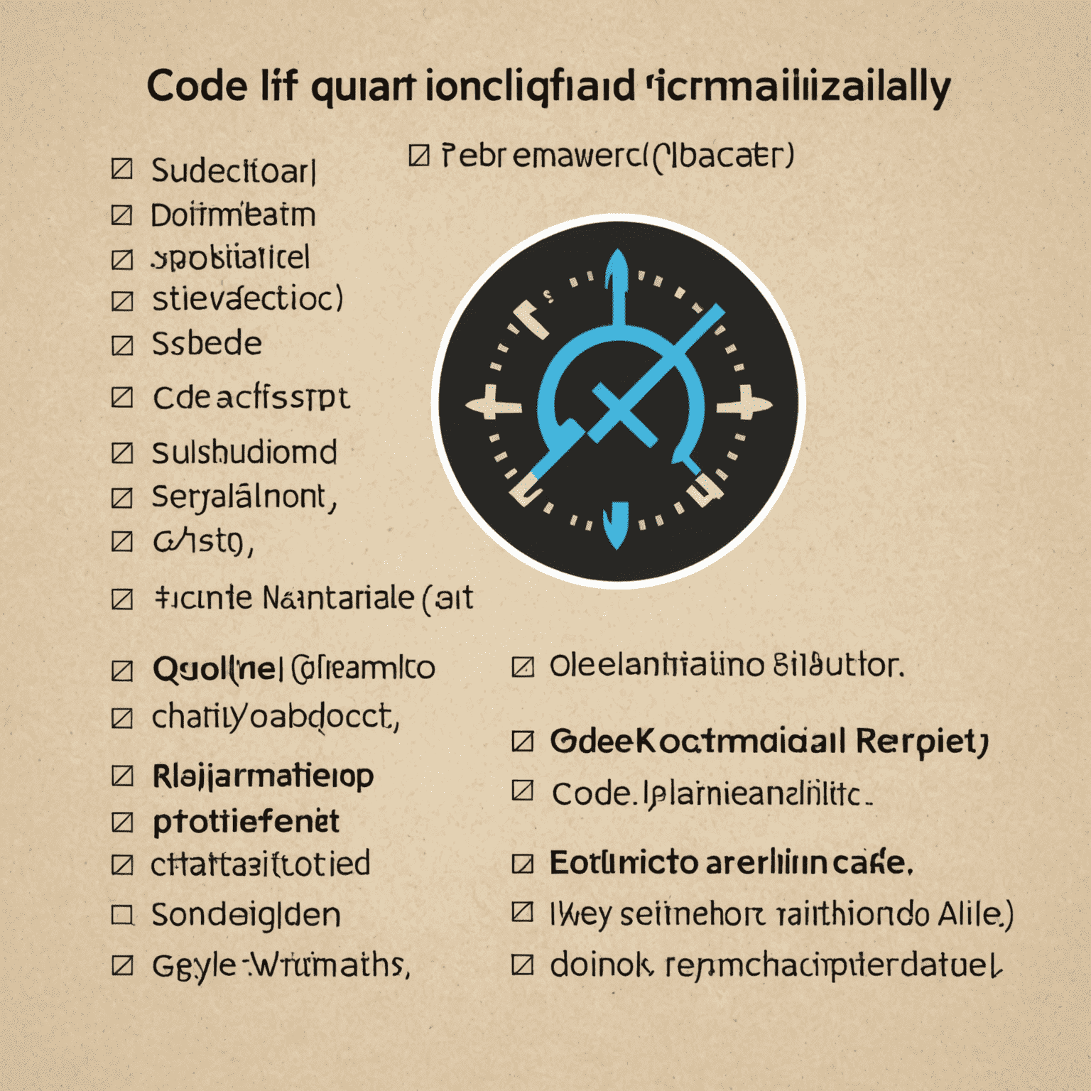 Ein Bild, das sauberen, gut formatierten Code neben chaotischem Code zeigt, mit Symbolen für Codequalität und Wartbarkeit